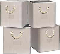 Vista 10 de Simple Houseware - Cesta de almacenamiento de cubo de 13 pulgadas con asas trenzadas, paquete de 3, gris oscuro