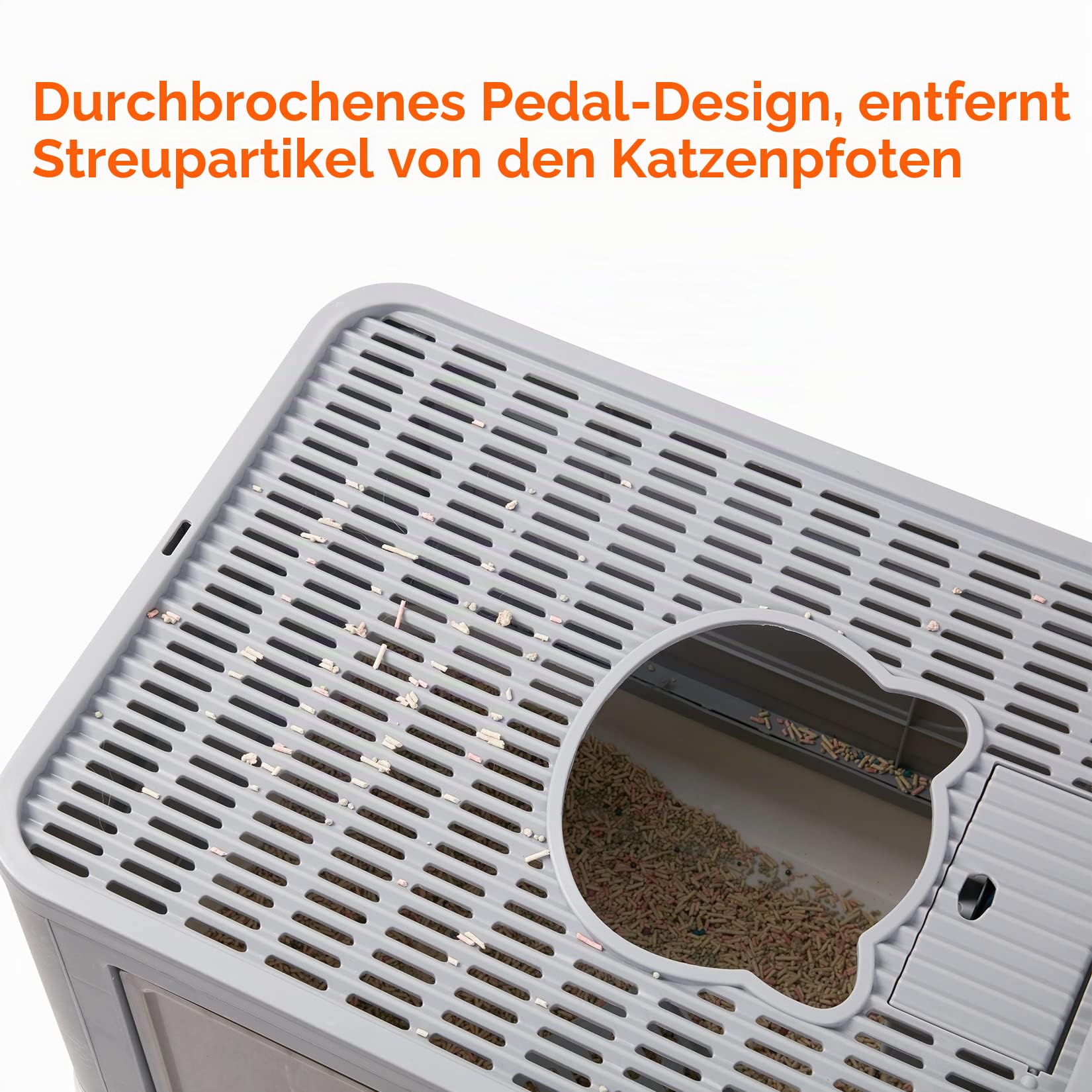 BingoPaw Katzentoilette mit Haube und großem Eingangkeine Verbreitung von Geruch und Streu - XXL Katzentoilette Faltbar Katzenklo mit Deckel Bodenschale Schaufel und Katzenbürste Massage 50x38x37cm