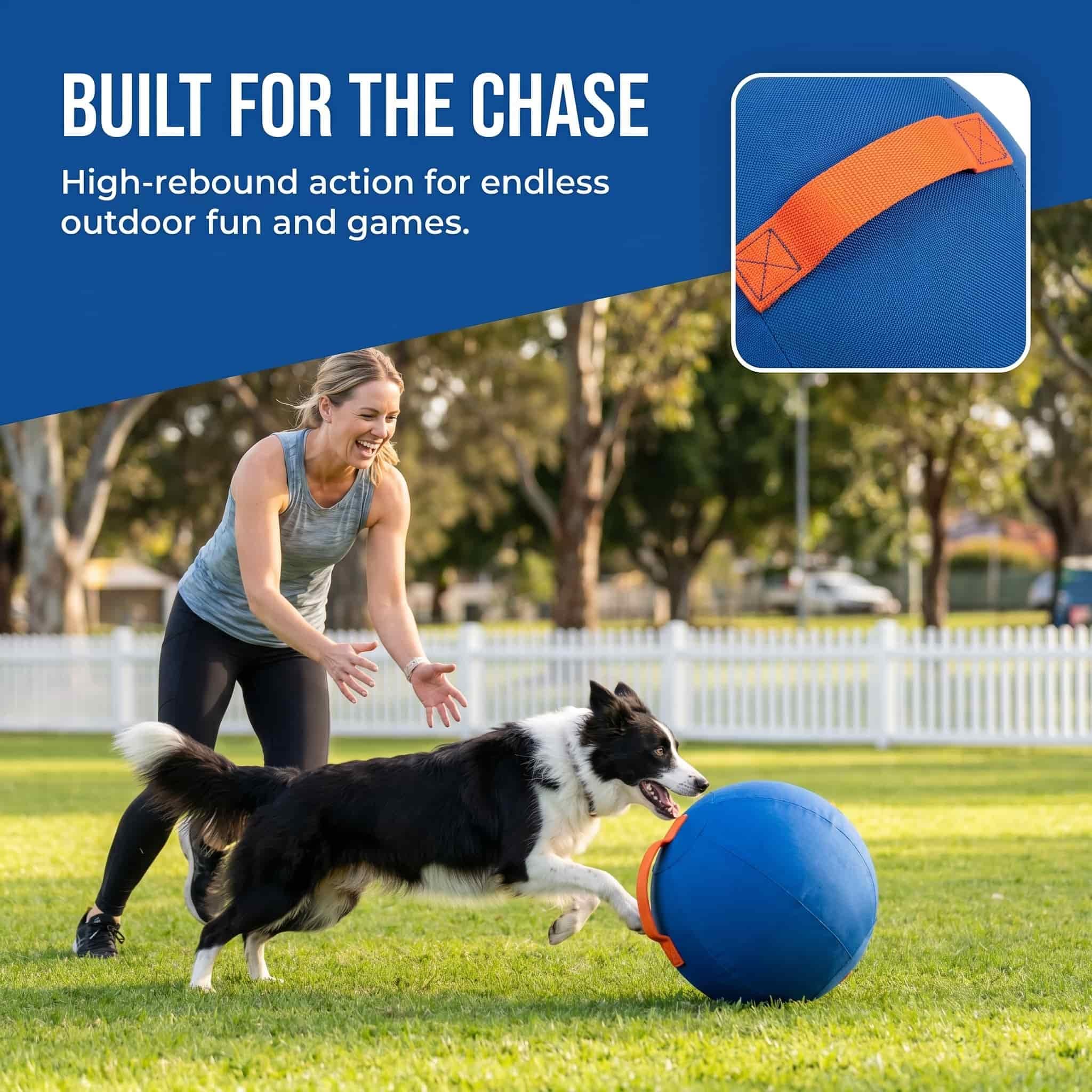 Navea Pelota de pastoreo para perros, pelota gigante para Border Collies, bola de pastoreo extra grande duradera para ejercicio al aire libre y estimulación mental (B, 65 cm)