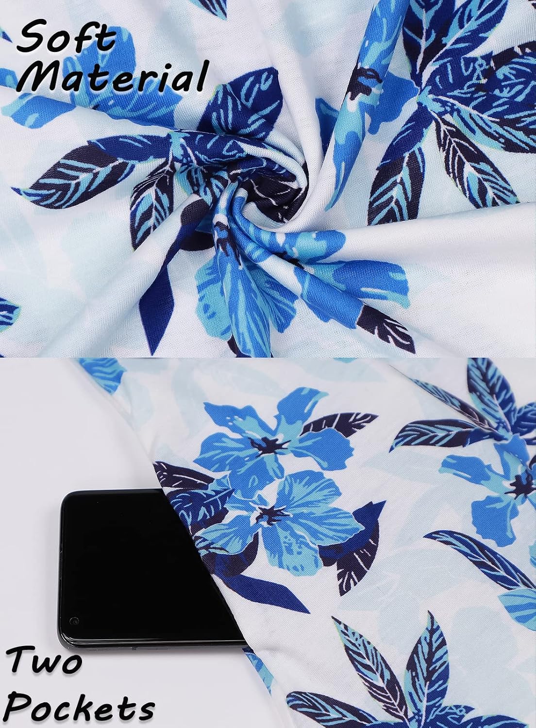 SimpleFun Summer Dresses for Women Beach Floral Tshirt Sundress Casual Pockets Boho Tank Dress image 4