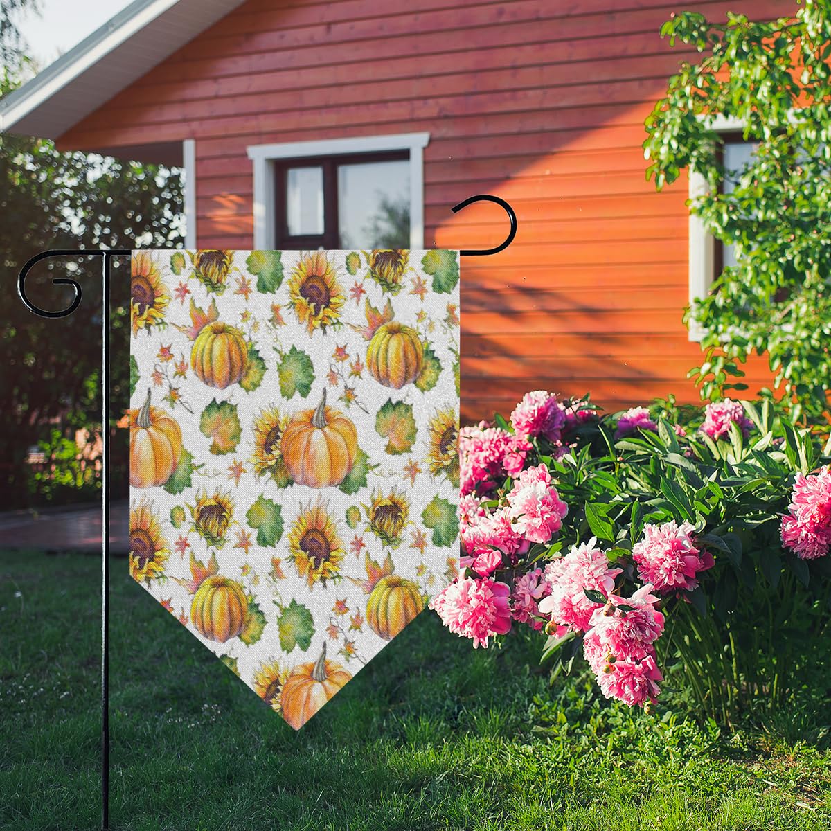 Thanksgiving Gartenflagge – Doppelseitig Mit Kürbis-Motiv, 30,5x45,7 Cm