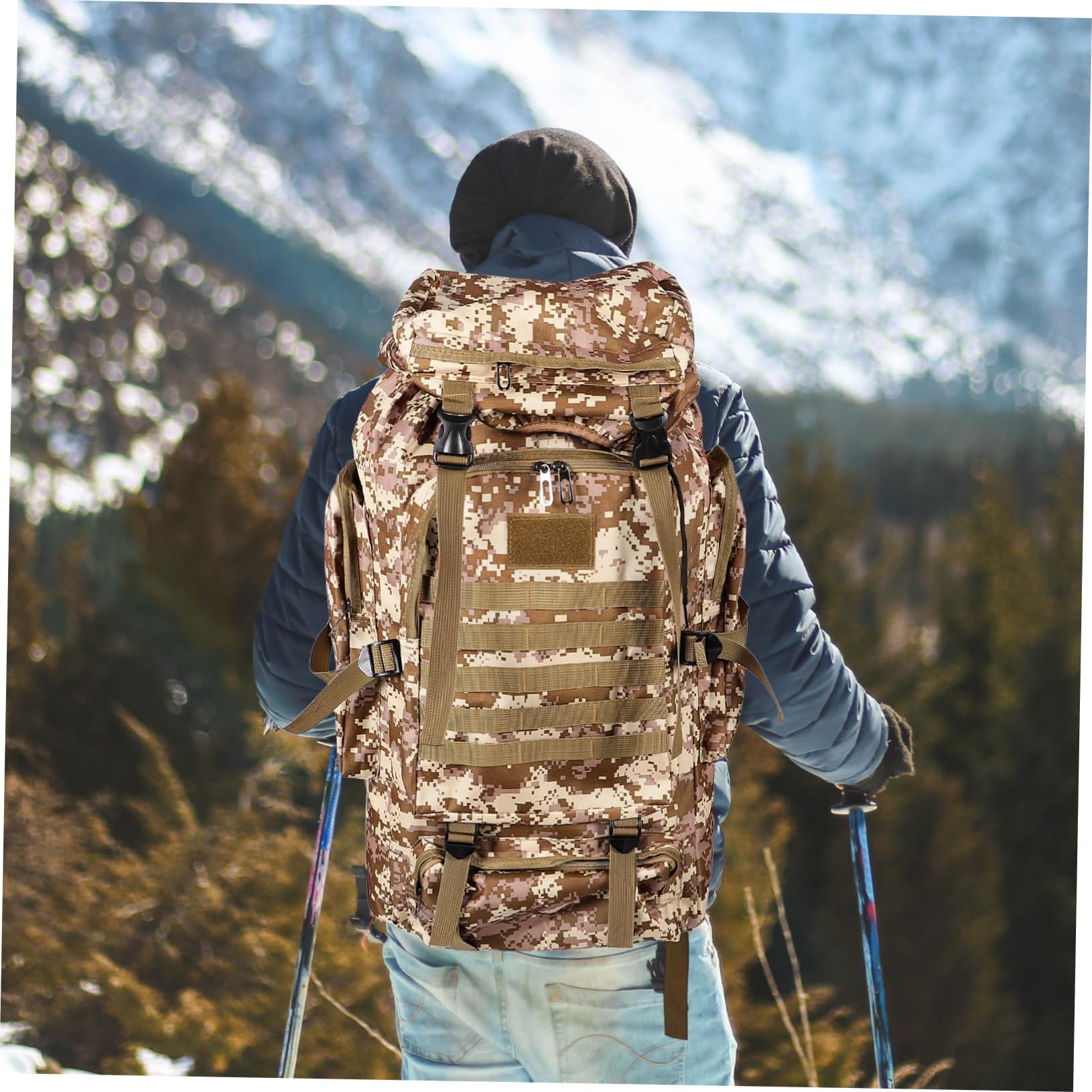 KOMBIUDA L Panno di Oxford Impermeabile Casual Borsa da Trekking Posteriore Viaggio All'Aperto Indietro Indietro Mens Borsa da Viaggio Posteriore per I Viaggi di Campeggio Borse da