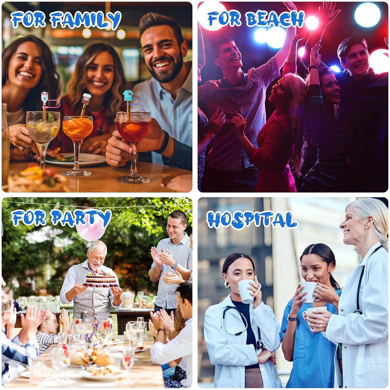 50 Pcs Nurses Straw Cover Caps Compatible with Stanley Cup, Silicone Cute Straw Toppers for Cups 30&40 Oz Tumbler Accessories 10mm - Image 3