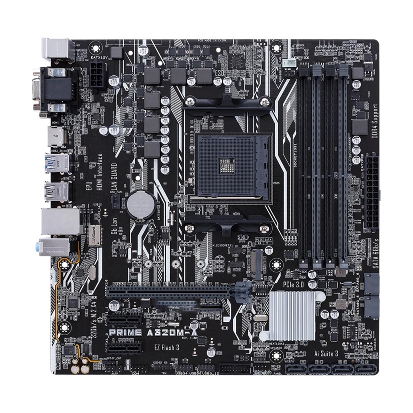 Motherboard Scheda madre Fit For ASUS PRIME A320M-A supporta 5600 5700X 5700x3D 5800x3D DDR4 3200+(OC) M.2 PCIe 3.0 AM4 HDMI mATX