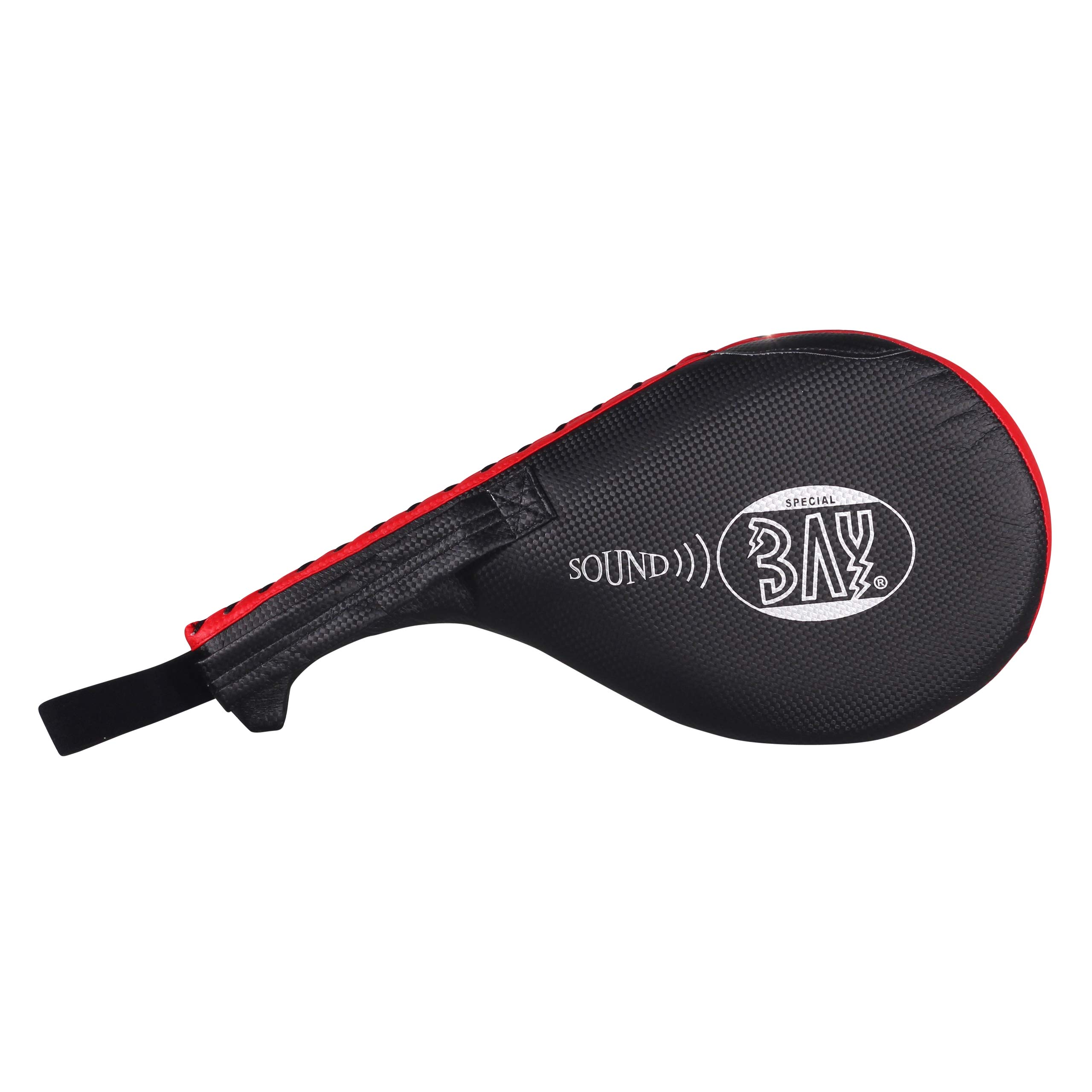 BAY Sound Strips Doppel-Handmitt aus PU-Leder für Kampfsport, Anatomisch Geformte Griffe mit Handschlaufe, Schlagfläche mit Eva-Schaum