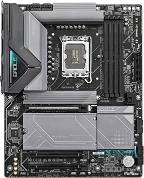 GIGABYTE Z890 Eagle WIFI7 Intel Core Ultra (Series 2) LGA 1851 Motherboard, ATX, DDR5, 4X M.2, PCIe 5.0, USB4, WIFI7, 2.5GbE LAN, EZ-Latch