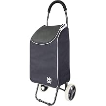 dbest products Trolley Sports Foldable Shopping Cart Grocery Rolling Personal Hand Truck with Wheels and Removable Bag Carrito de Compras con Ruedas Black