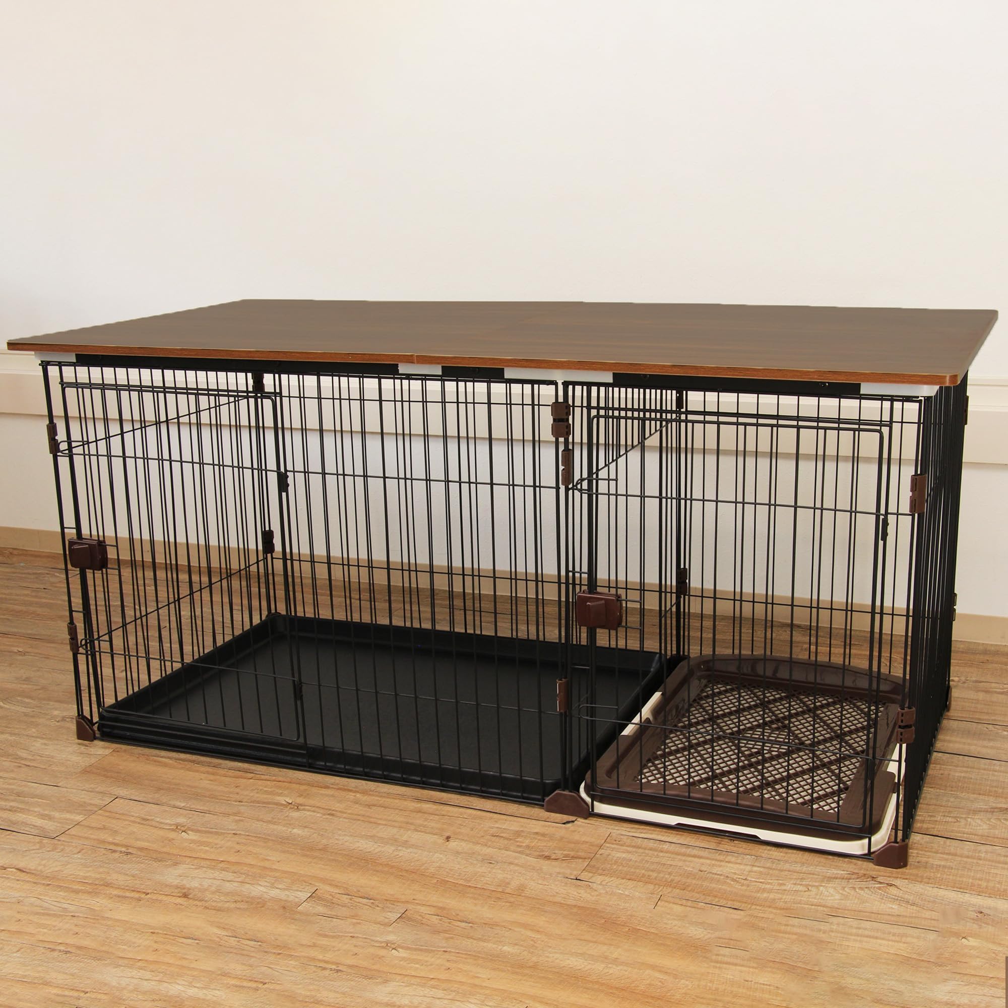 犬　ケージ　屋根取り外し可能　トイレセット Amazon.co.jp: PETTOM ペットサークル 犬用ケージ 犬ゲージ
