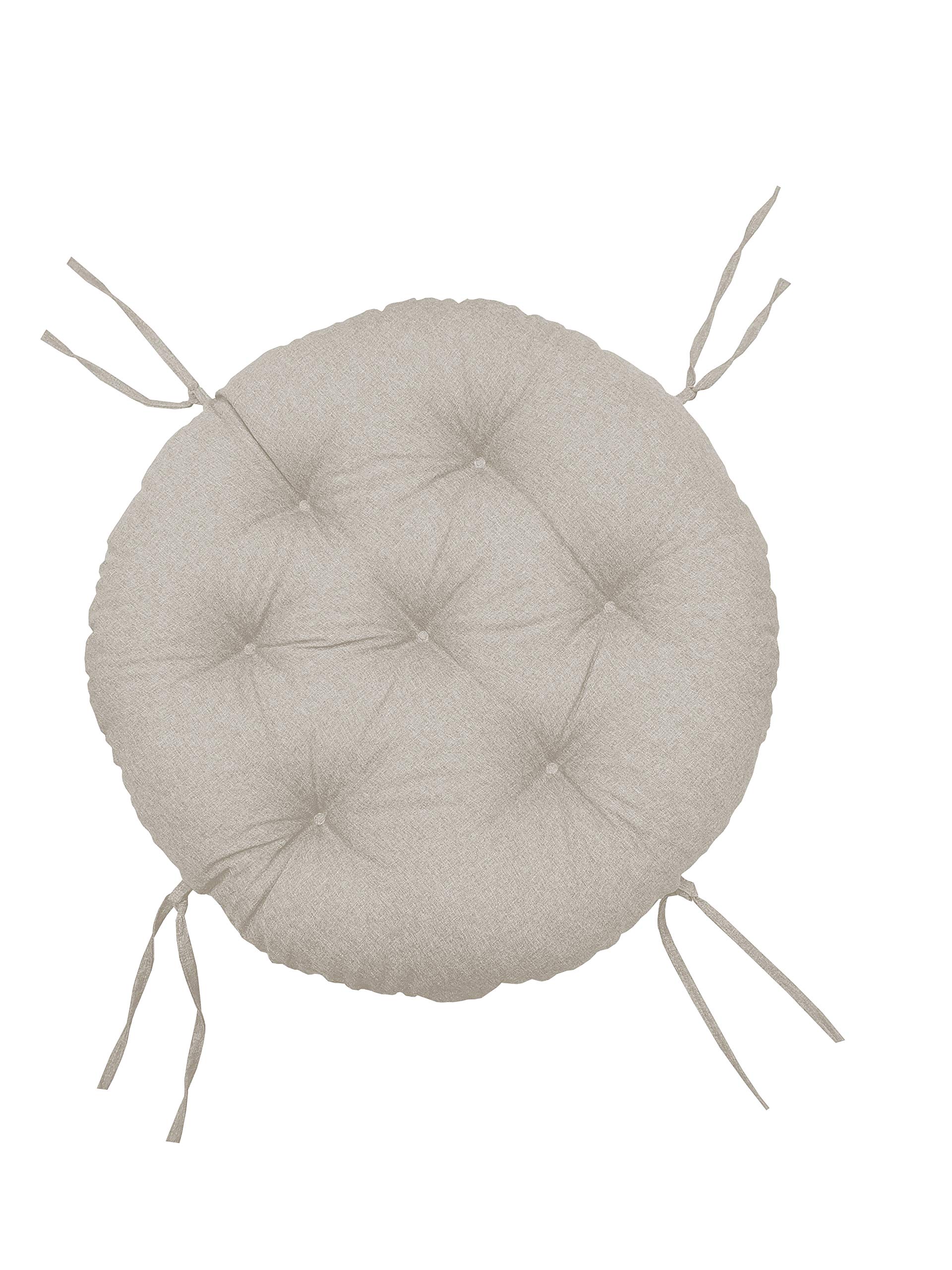chilly pilley Papasansessel Rundkissen RundRattansessel Auflage Sesselkissen Gartenkissen Sitzkissen Garten Kissen Gesteppt mit Schlaufen (70cm, Creme)