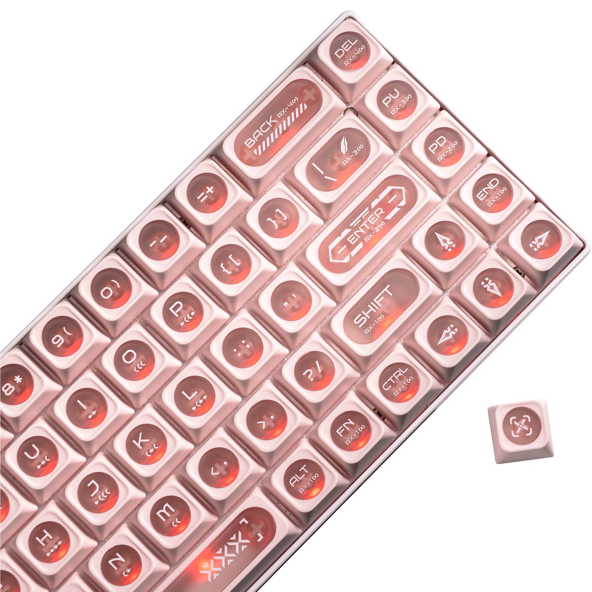 Amazon.co.jp: XVX ピンク透光キーキャップ — 136 鍵 透過型ピンク「猫