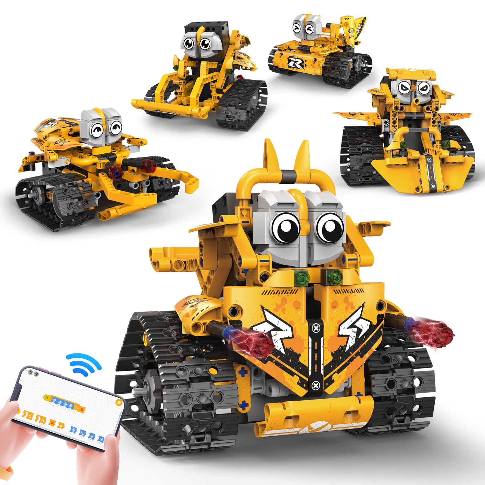 Robot Technic telecomandato per bambini, kit di costruzione di carri armati robot Technic 5 in 1 con app e telecomando, 604 pezzi, regalo di compleanno per bambini di 8, 9, 10, 11, 12+ anni