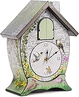 Vista 5 de Mark Feldstein Garden Cottage Singing Cardinal - Reloj de cuco con sonido de pared, 14 x 10