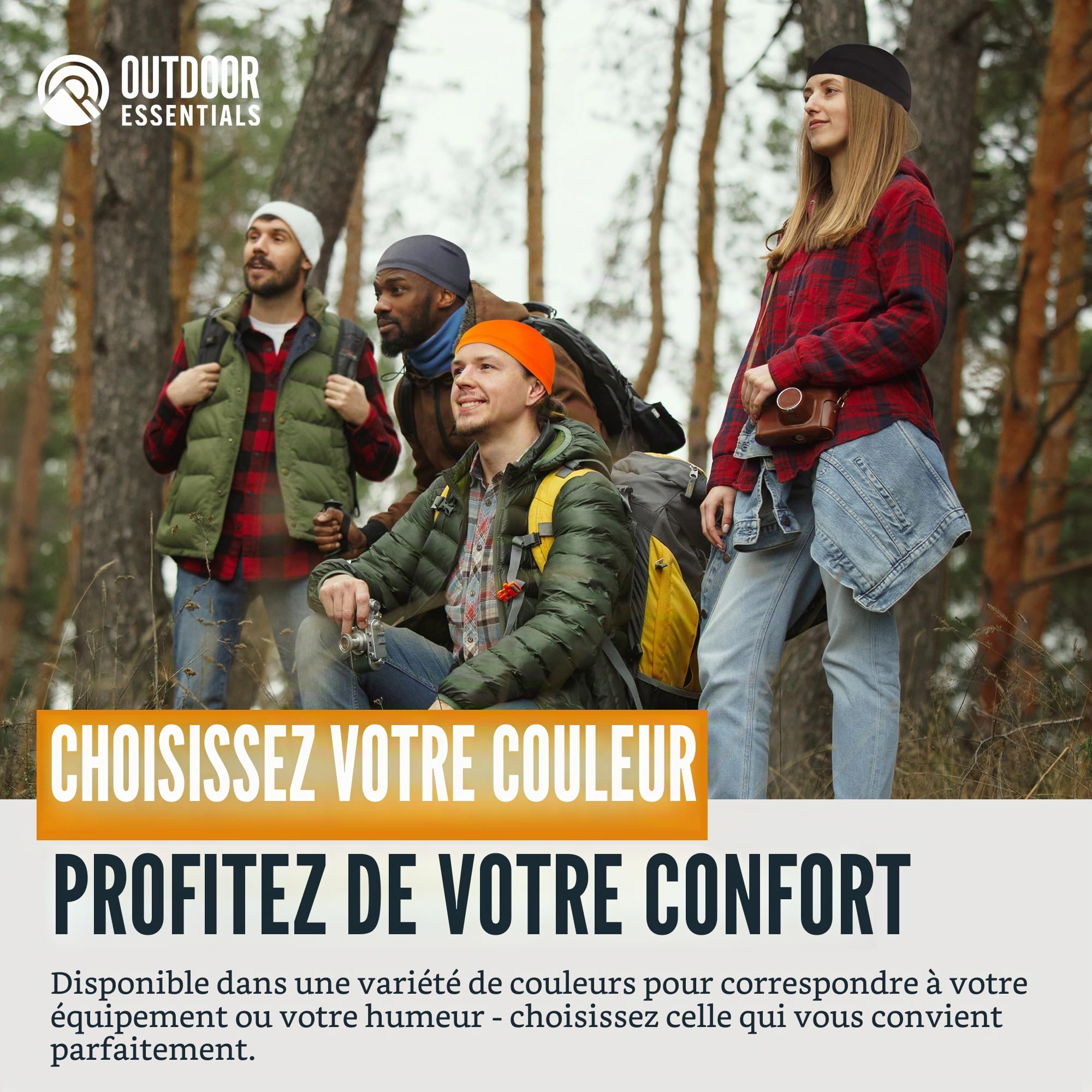 OutdoorEssentials Doublure de Casque et Chapeau de Course Skull Cap pour Hommes