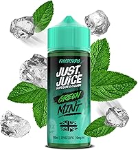 Just Juice 70/30 Vape Liquid with, 100ml 0mg Green Mint Vape Juice, E liquid for E-Cigarette, Nic Free Eliquid, Vaping Liquids, 70VG 30PG