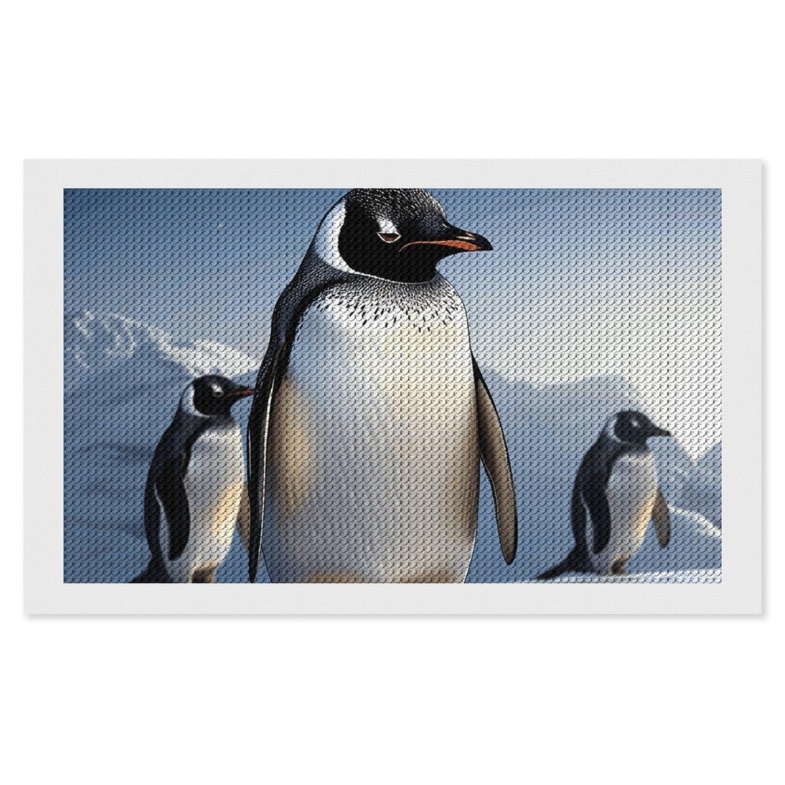 NONHAI Diamond Painting Kits for Adults - DIY Diamond Art Kits for Beginners - Full 5D Paint Drill Diamond Dots Paintings- Penguin Diamonds Pictures Gem Art and Craft Wall Decor 12"x20"