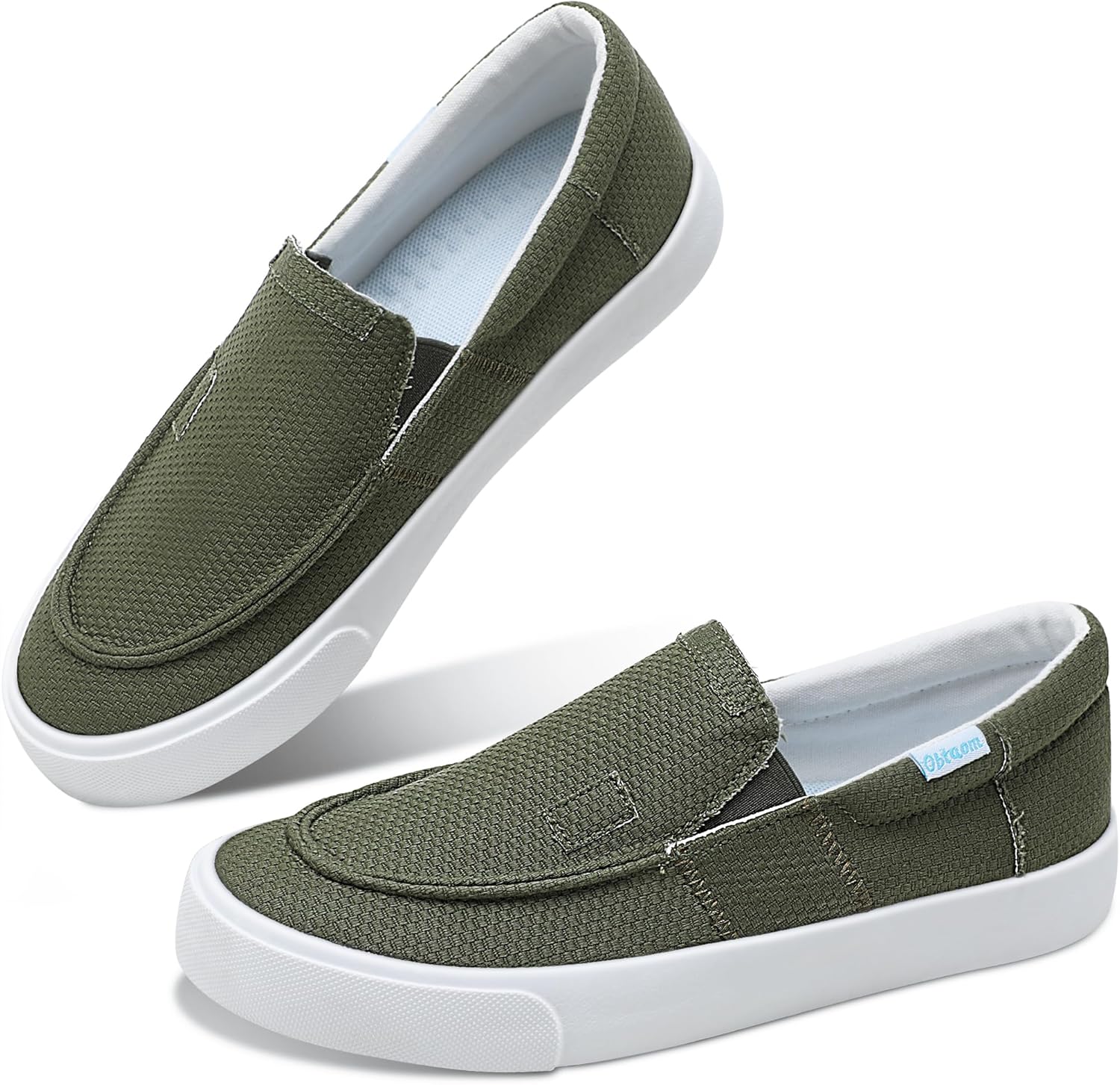Obtaom Slip On Shoes Canvas Slip On Sneakers Comfy Arch Support Loafers Casual Canvas Fashion Sneaker