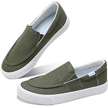 Obtaom Slip On Shoes Canvas Slip On Sneakers Comfy Arch Support Loafers Casual Canvas Fashion Sneaker