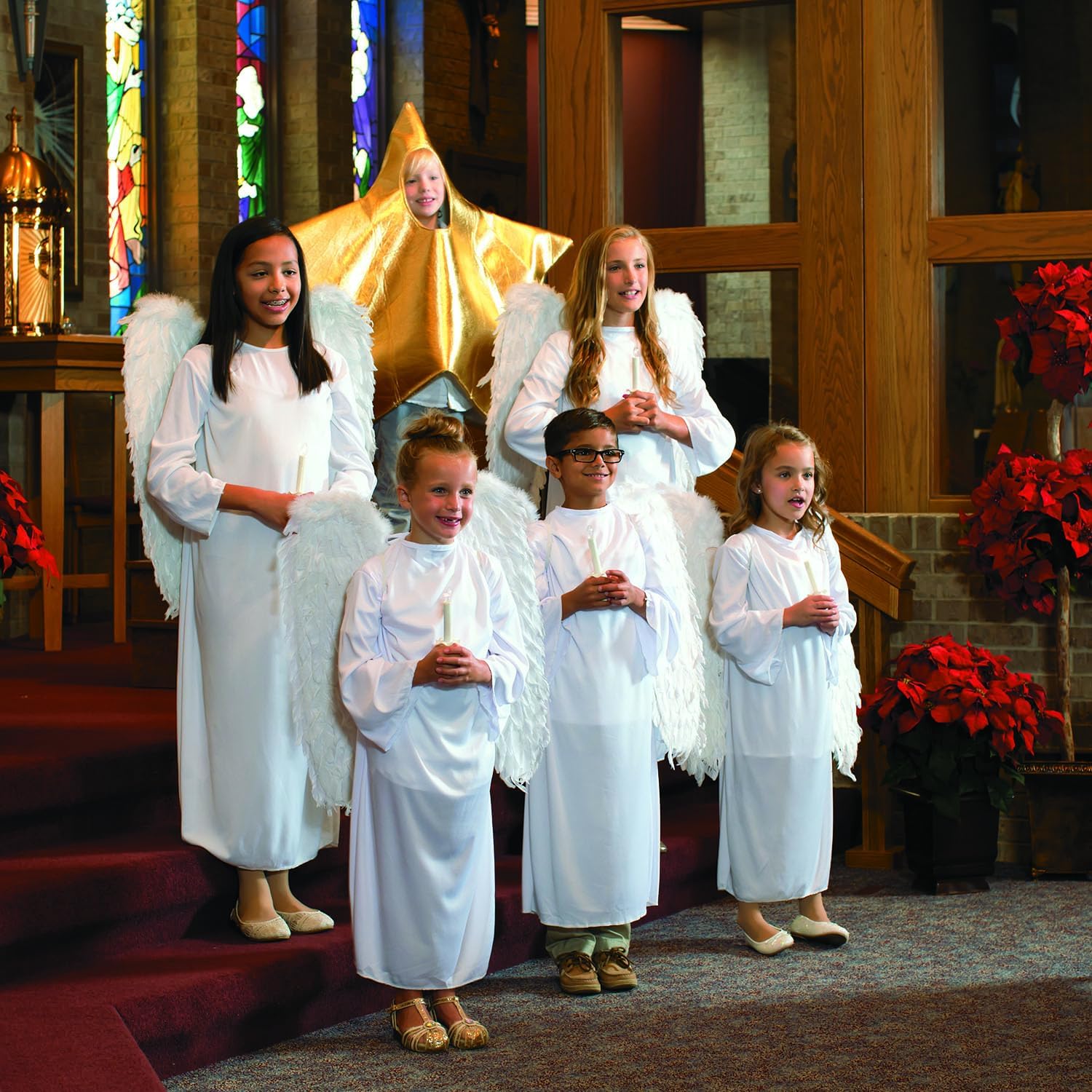 Fun Express Gold Star Costume for Kids - Premium Foam Star Shaped Outfit for Christmas Nativity Plays, School Pageants & Holiday Performances | One Size Fits Most Children Up to Size 14 - Image 5