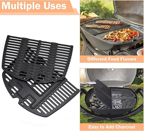 Miniatura 5 de Criditpid 7645 Rejillas de cocción para Weber Q200, Q220, Q2000, Q2200, Q2400 Series Accesorios de parrilla de gas, repuesto de parrilla de hierro