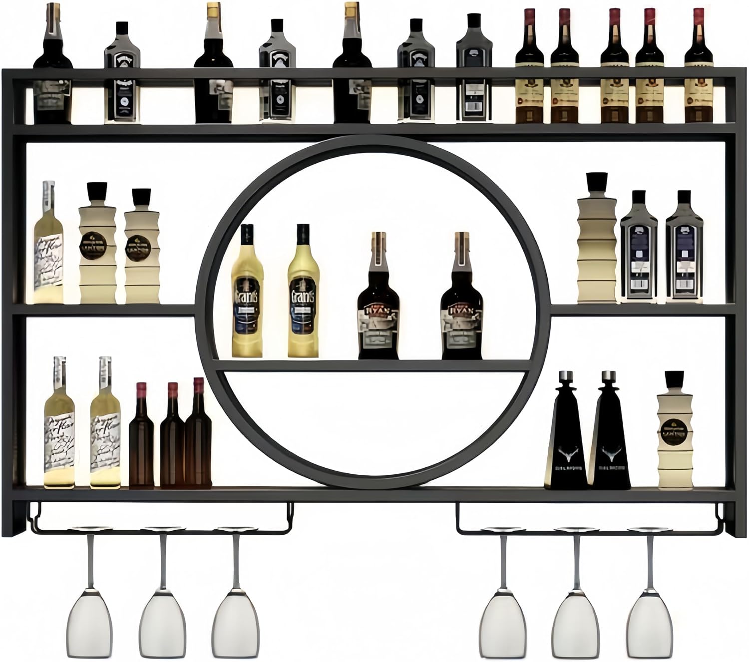 Amazon.com: 39" Upgrade Metal Wall Mounted Wine Rack, 3-Tier Large ...