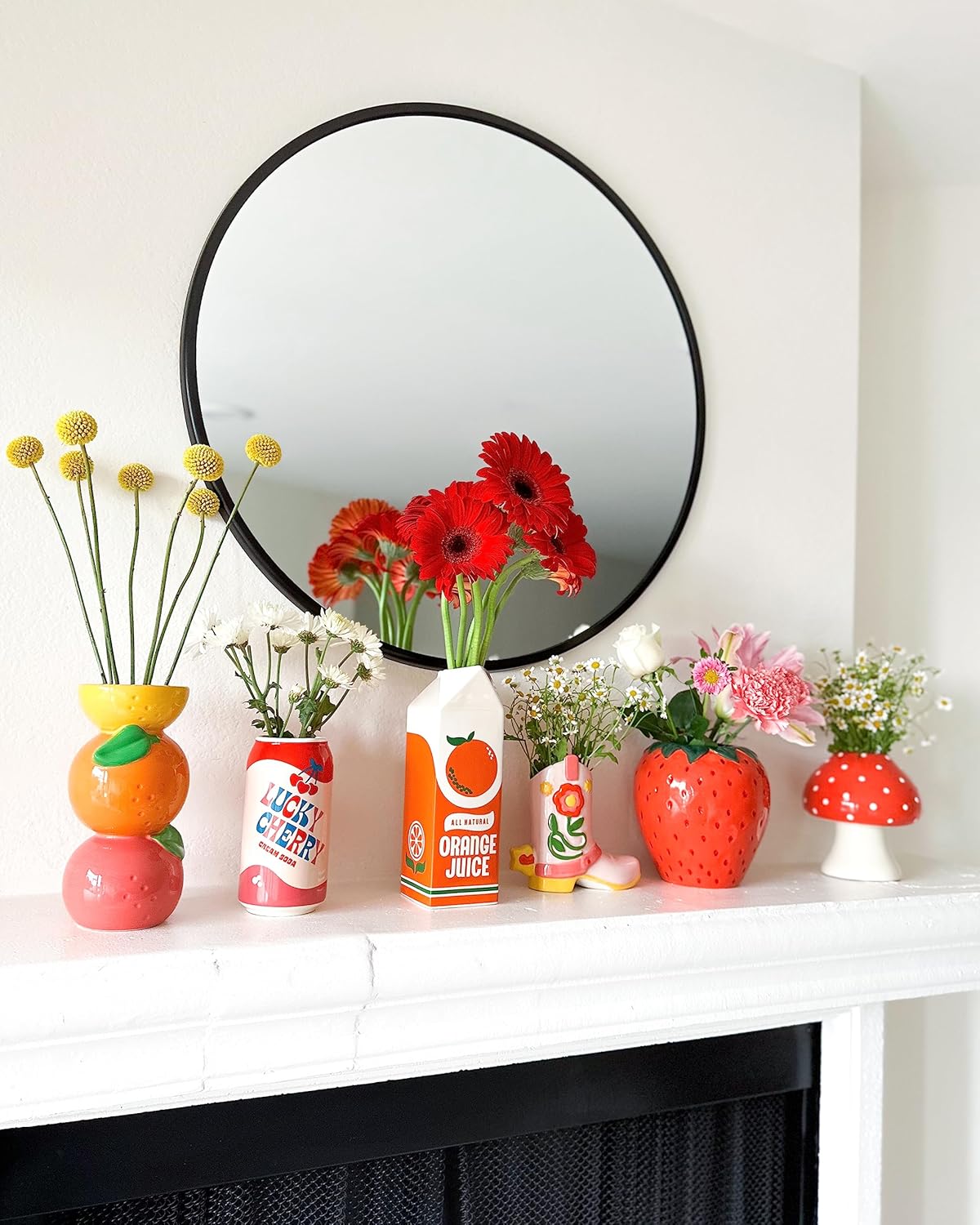 Small Ceramic Citrus Bouquet Table Vase