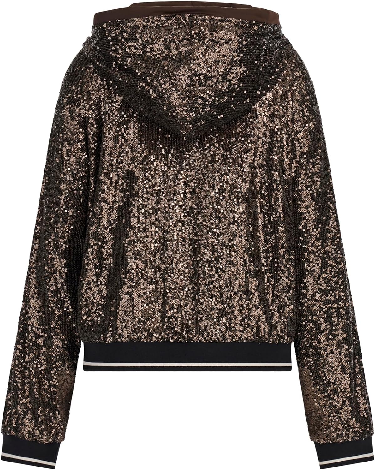 GUESS womens Mini Sequins Full Zip Sweatshirt - Image 2