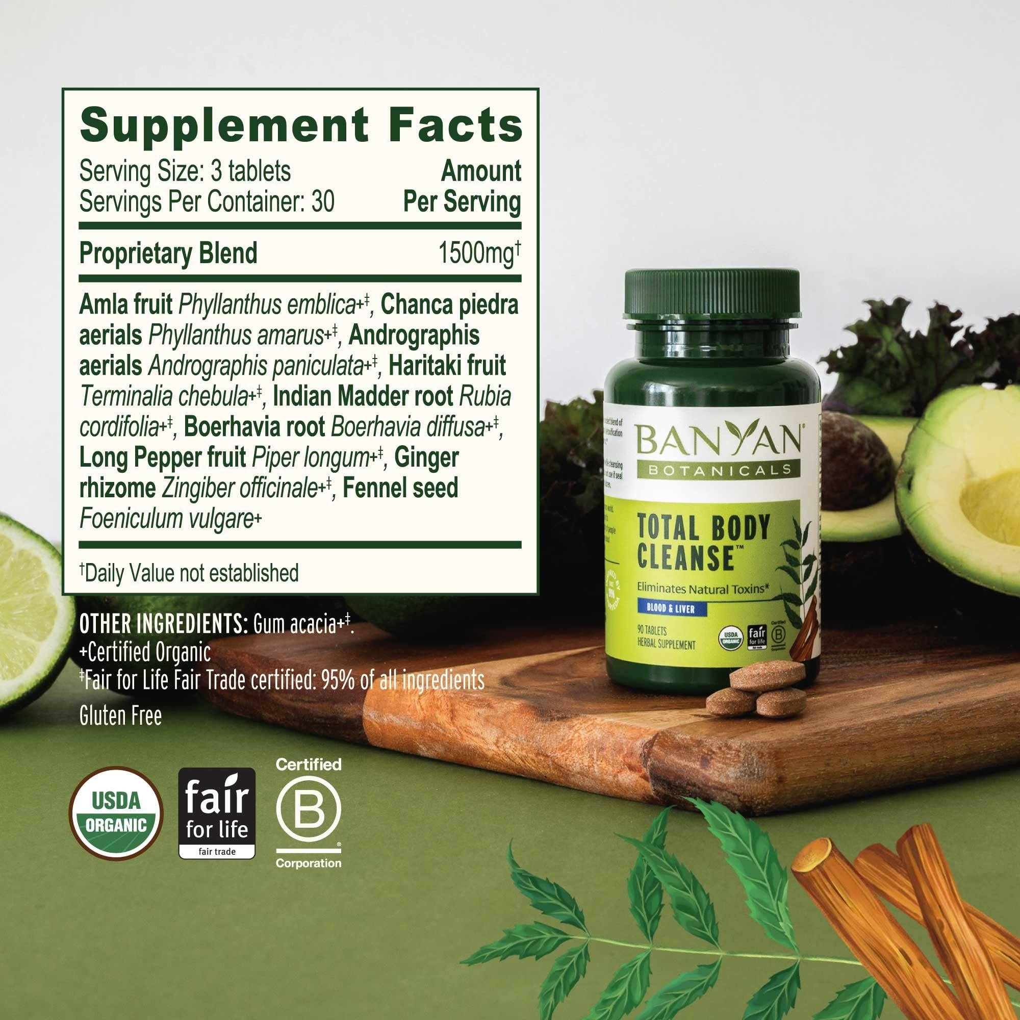 Banyan Botanicals Organic Total Body Cleanse – Systemic Detox & Metabolic Reset Supplement – with Manjistha & Amla for Liver and Blood Purity – 90 Tablets – USDA Organic — Amazon image 5