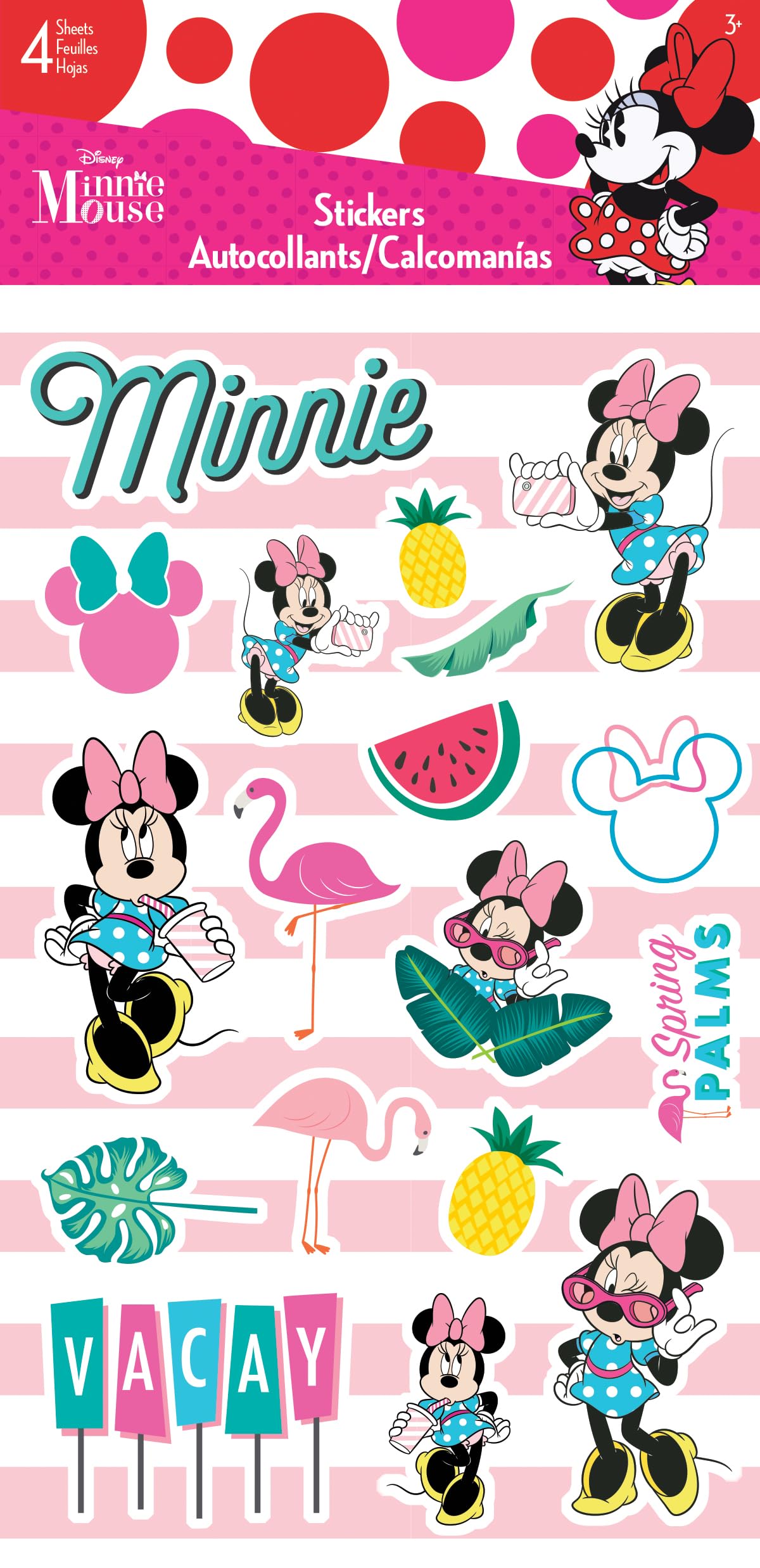 Minnie Mouse Tropical Standard Sticker - 4 Sheet