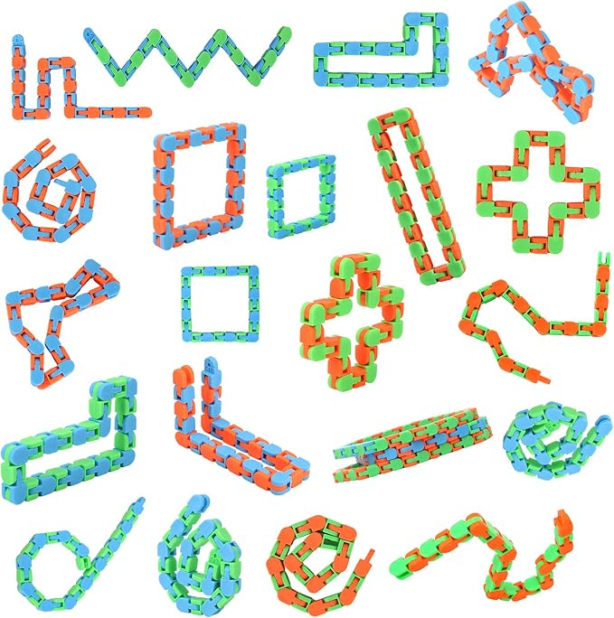 images Wacky Track Tricks scione 24 pack wacky tracks snap fidget toys snake fidget pack for kids sensory snap and click finger fidget packs snake puzzles for stress relief