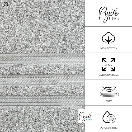 Miniatura 2 de Tamaño grande - Toalla de baño extra grande - Toalla de baño ultra extragrande - 100% algodón - COLOR GRIS