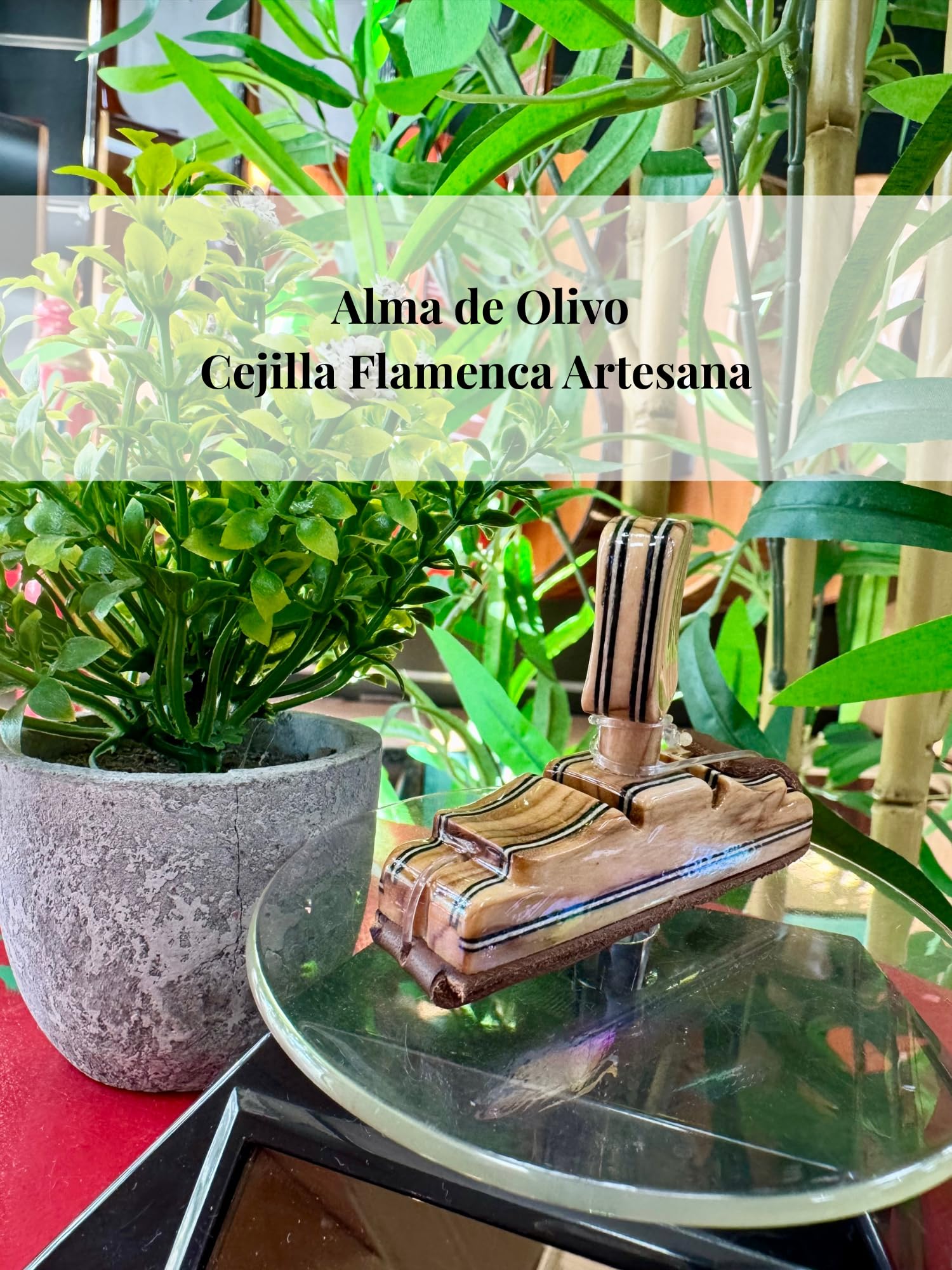 Cejilla Artesanal “Alma de Olivo” para Guitarra Flamenca | Madera de Olivo, Clavija de Olivo y Ajuste de Piel de Vaca, Nylon Resistente | Hecha a Mano en Algeciras