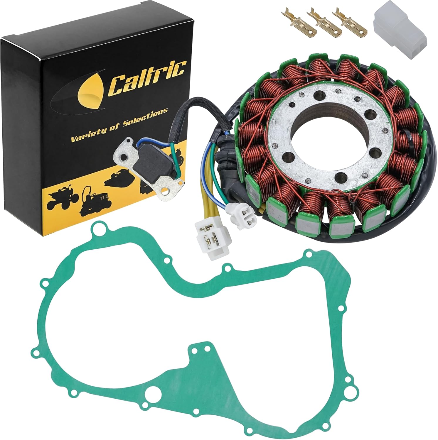 Caltric Stator and Gasket Compatible With Suzuki Lt-F250 Ltf250 Quadrunner 250 1990-1998