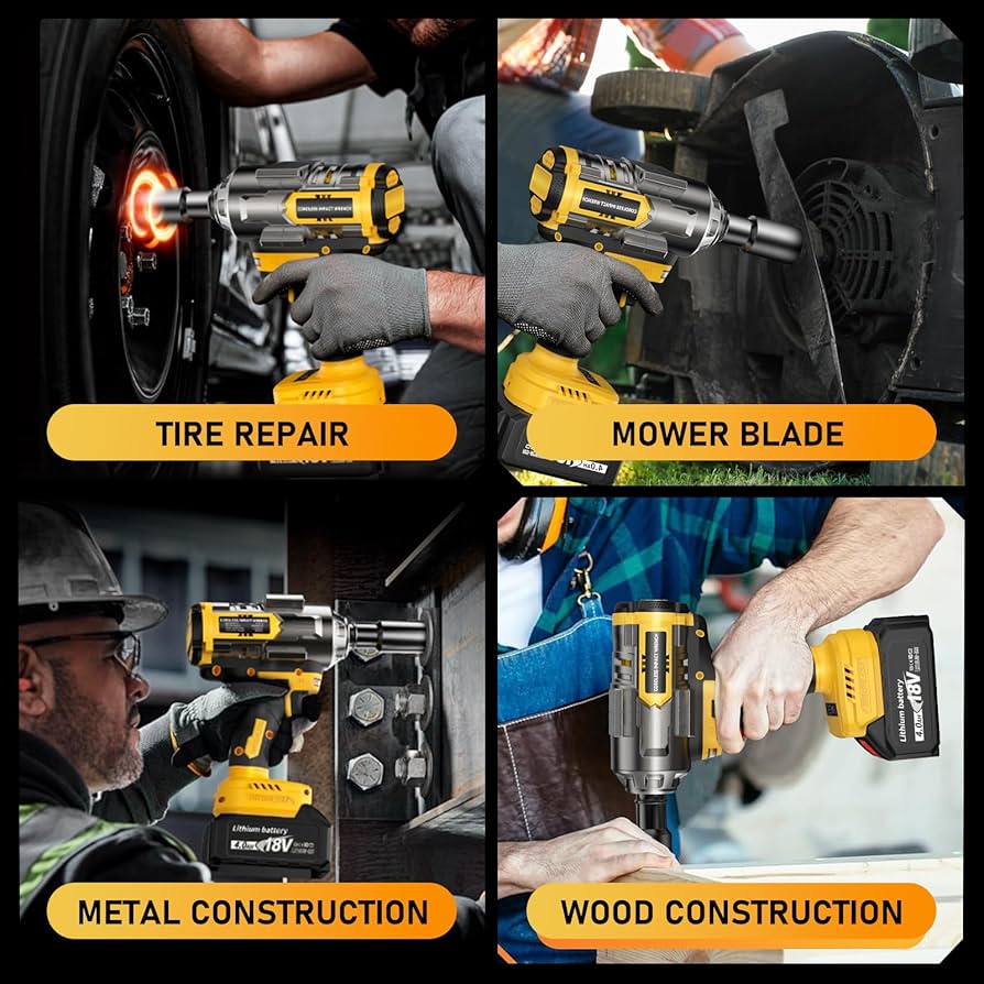 プレジションインパクト Labfintom 1000Nm(738ft-lbs) Cordless Impact Wrench 1/2 inch