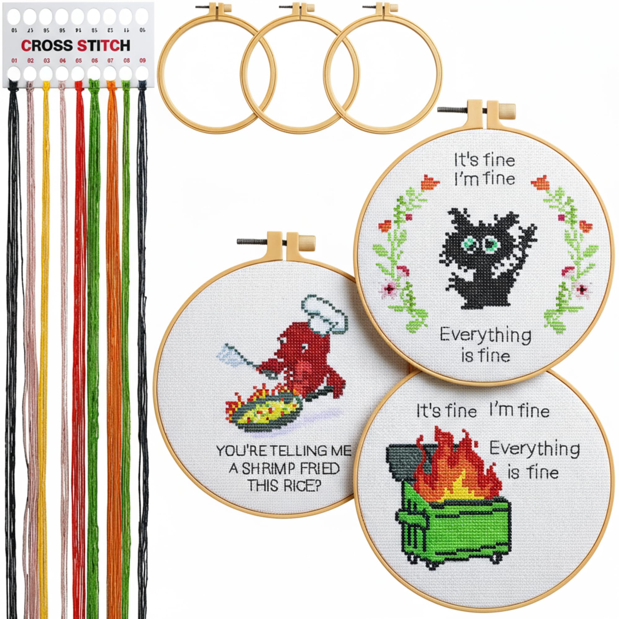 DIY Embroidery Kits for Beginners - Cute Cat & More -1