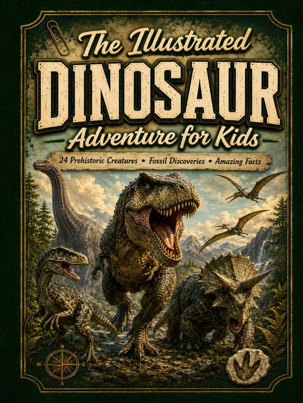 The Illustrated Dinosaur Adventure for Kids: 24 Prehistoric Creatures, Fossil Discoveries, and Amazing Facts for Ages 8–12