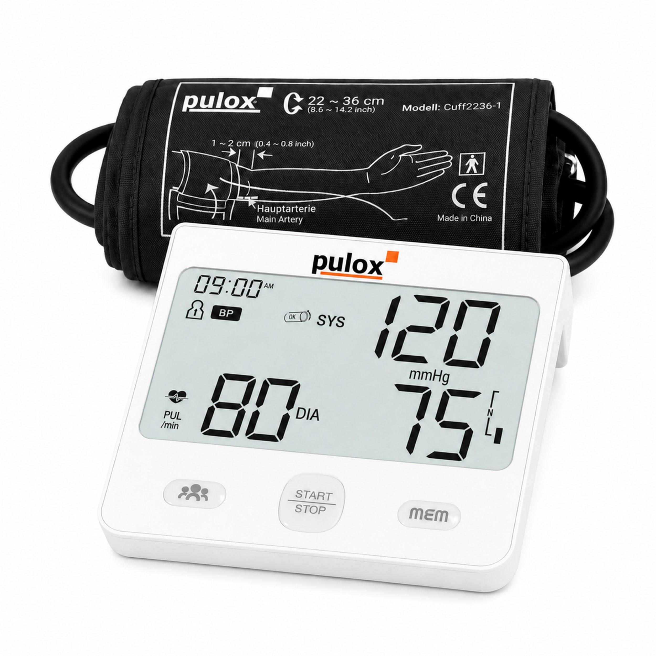 Pulox BP-200 - Tensiomètre automatique avec détection AFib en cas de troubles du rythme cardiaque et de fibrillation auriculaire