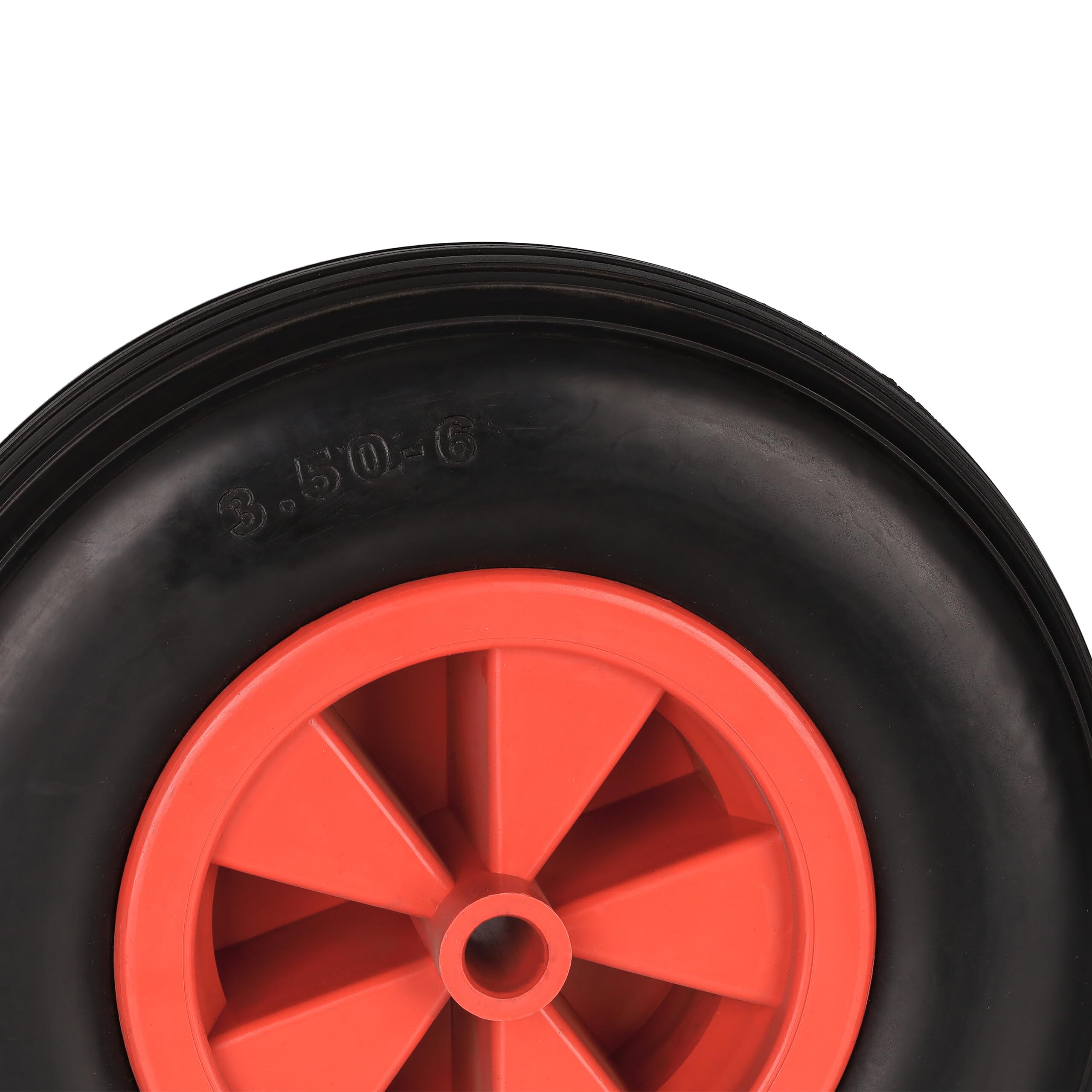 Relaxdays Roue de brouette 3.50-6, Pneu en Caoutchouc, Jante Plastique PP, increvable, Charge Max. 100 kg, Rouge et Noir