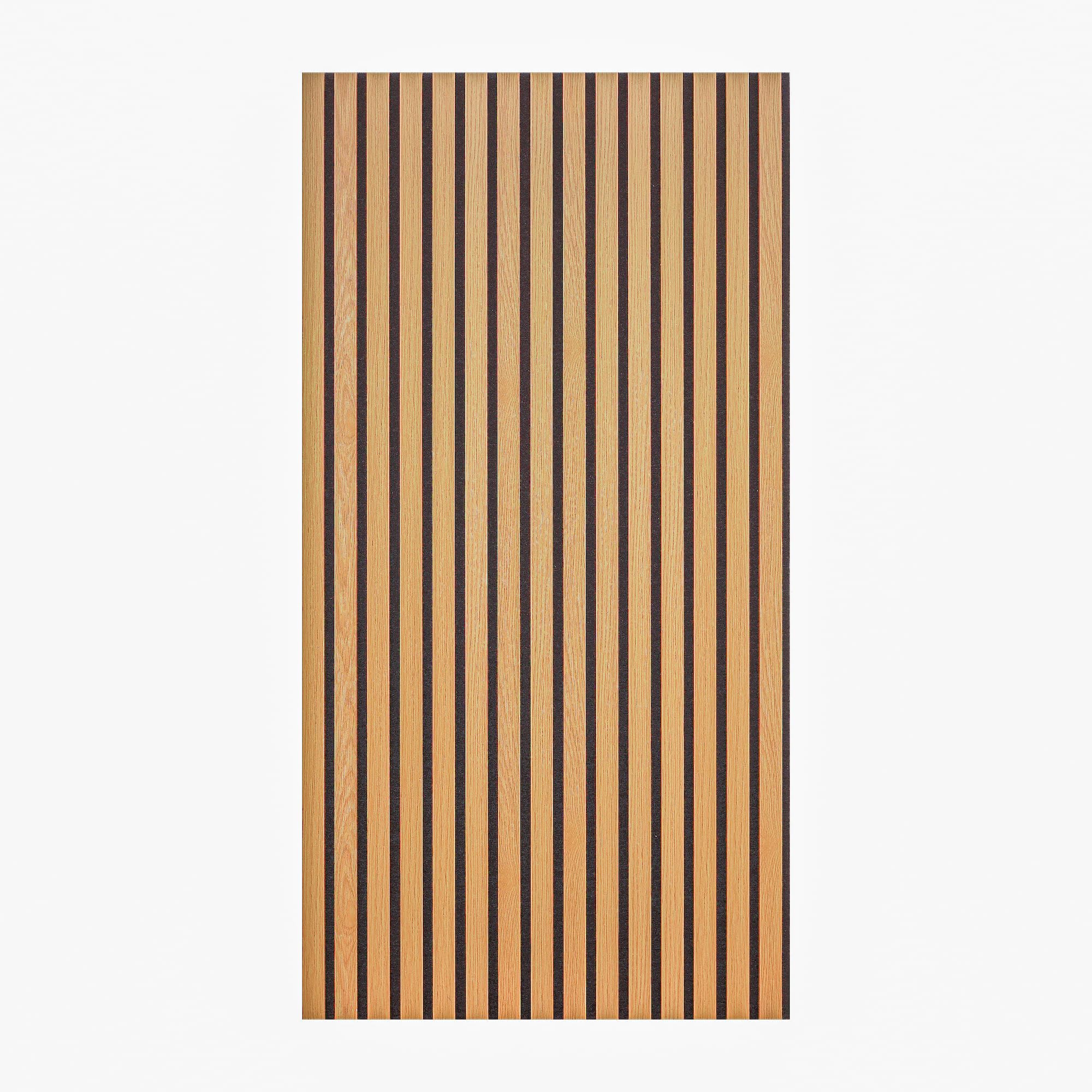 Decoranddecor Acoustic Slat Wood Wall Panels and Ceiling Panelling Decorative 3D MDF 120 cm x 60 cm Oak
