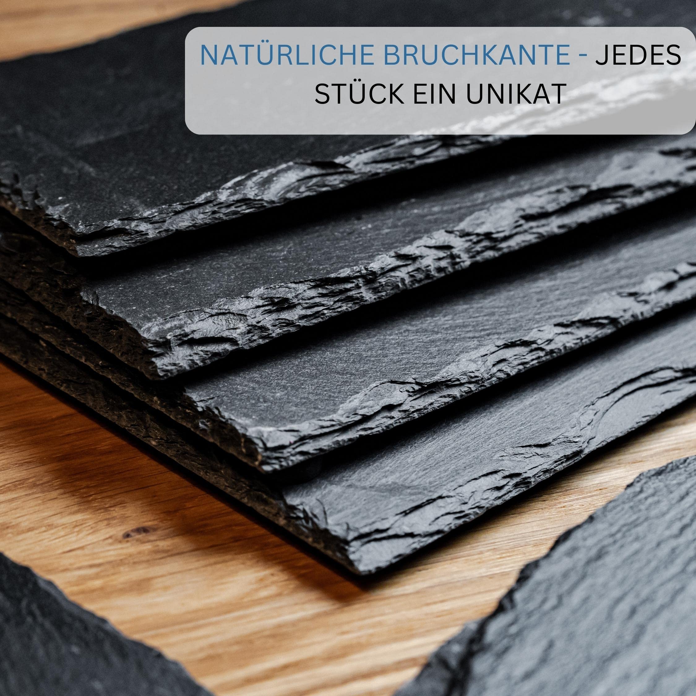 Westmark 2 Naturschiefer-/Servierplatte, quadratisch, mit Kratzschutz, Fläche: je 30 x 30 cm, Schiefer, Tapas + Friends, Anthrazit, 693222E3