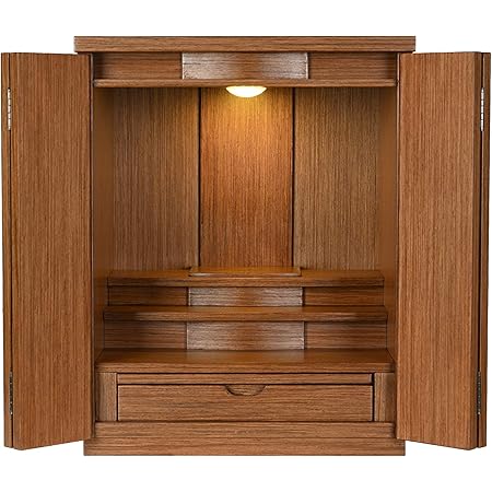 Amazon 良生仏壇 なごみ 家具調仏壇 現代仏壇 おしゃれ ミニ仏壇 ライトブラウン 18号 仏壇 オンライン通販