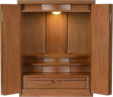 Amazon 良生仏壇 なごみ 家具調仏壇 現代仏壇 おしゃれ ミニ仏壇 ライトブラウン 18号 仏壇 オンライン通販