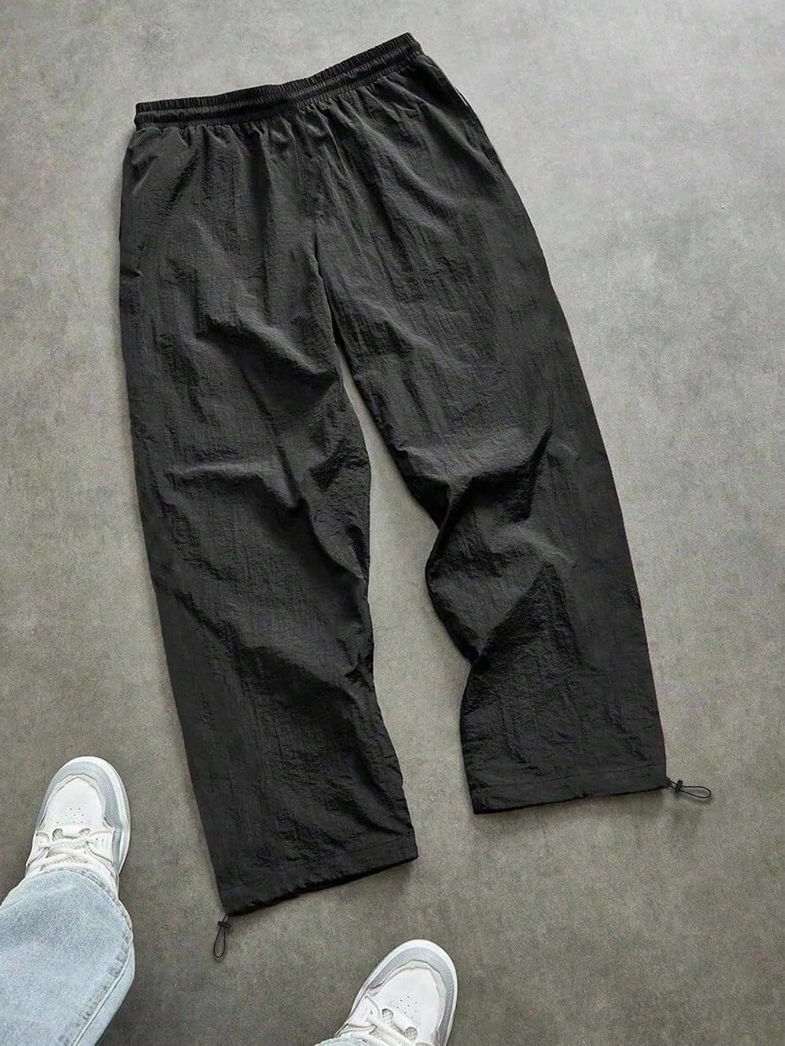SHENHE Men's Baggy Track Pants Y2k Print Drawstring Wide Leg Athletic Joggers Streetwear Parachute Pants