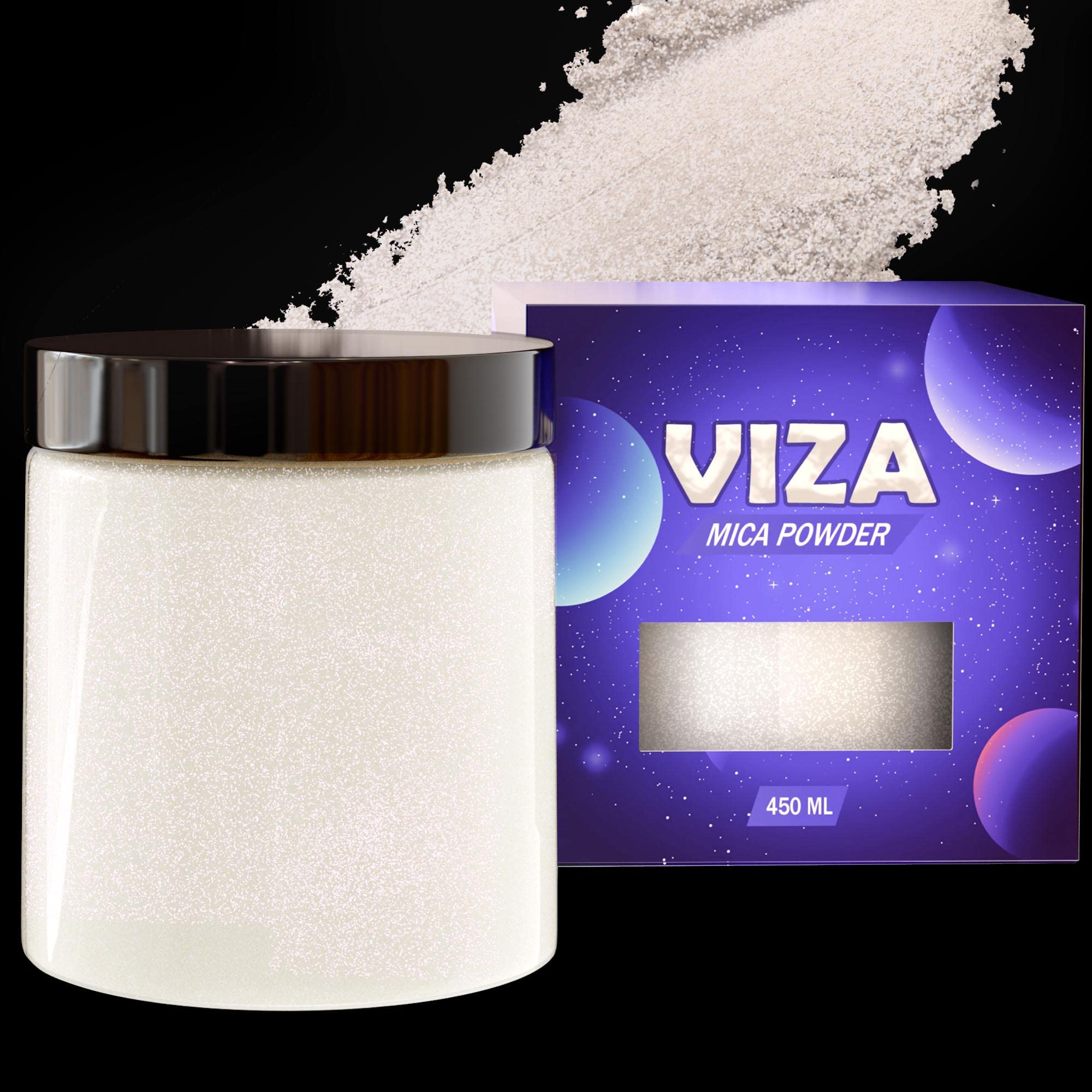 7oz/ 200g Diamond White Mica Powder Pigment for Epoxy Resin DIY Arts & Crafts Sea Table Jewelry Colorant Clear Glass Paints Soap Dyes Bath Bombs Clay Slime Molds Candles Making Supplies