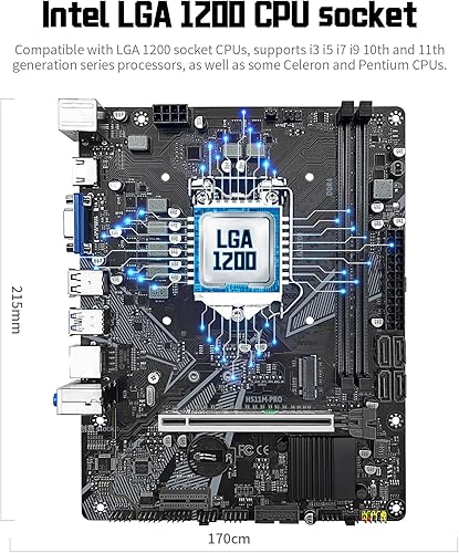 Miniatura 2 de Placa base H511M PRO LGA 1200 para procesadores de la serie 10 y 11 generación (Micro ATX, DDR4 de doble canal, SATA 6Gbpss, USB 3.0, NVME M.2, PCIe