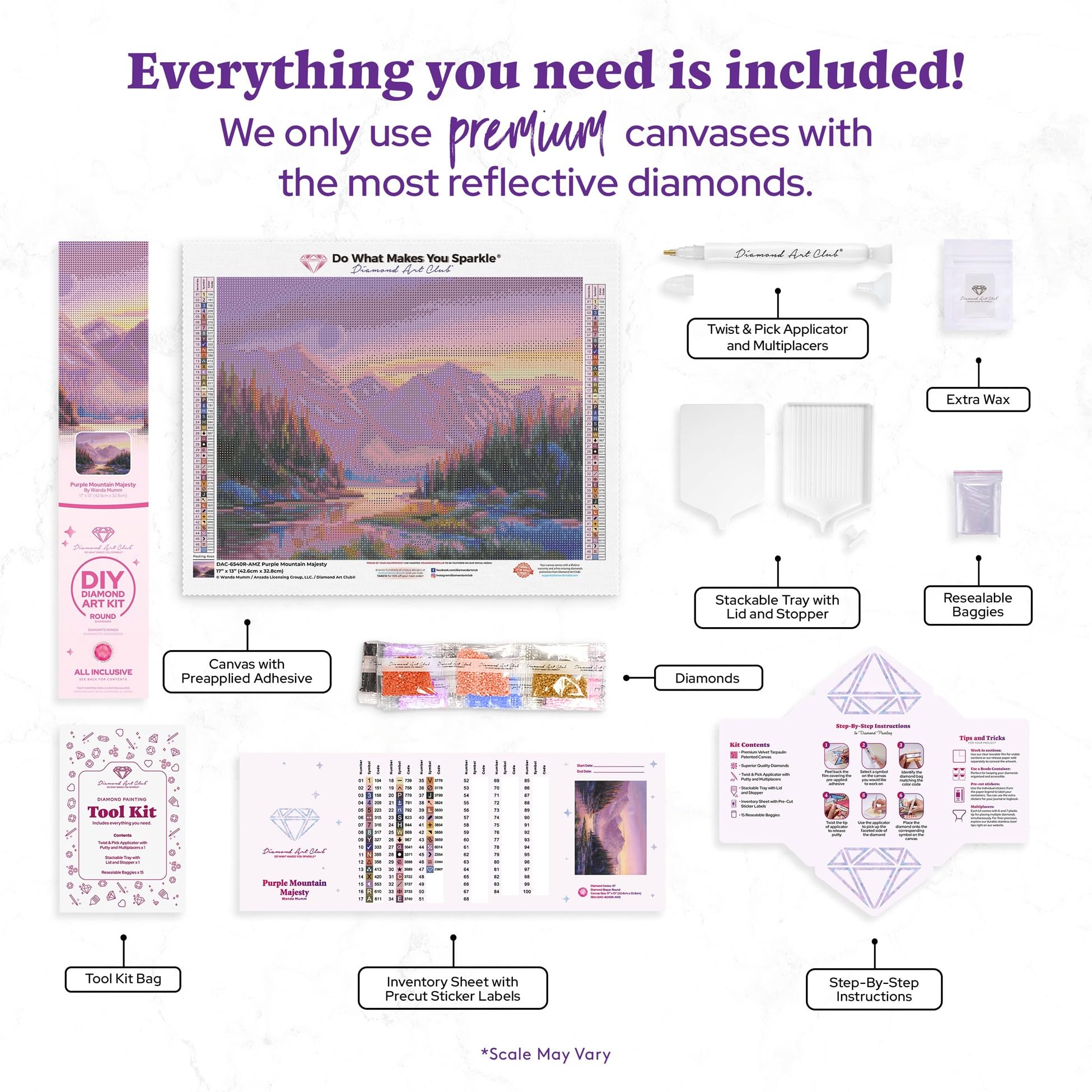 Amazon.com: DIAMOND ART CLUB Purple Mountain Majesty Diamond Art
