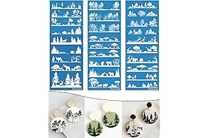 Puocaon Silk Screen Stencils: Intricate Forest Designs for Polymer Clay Jewelry