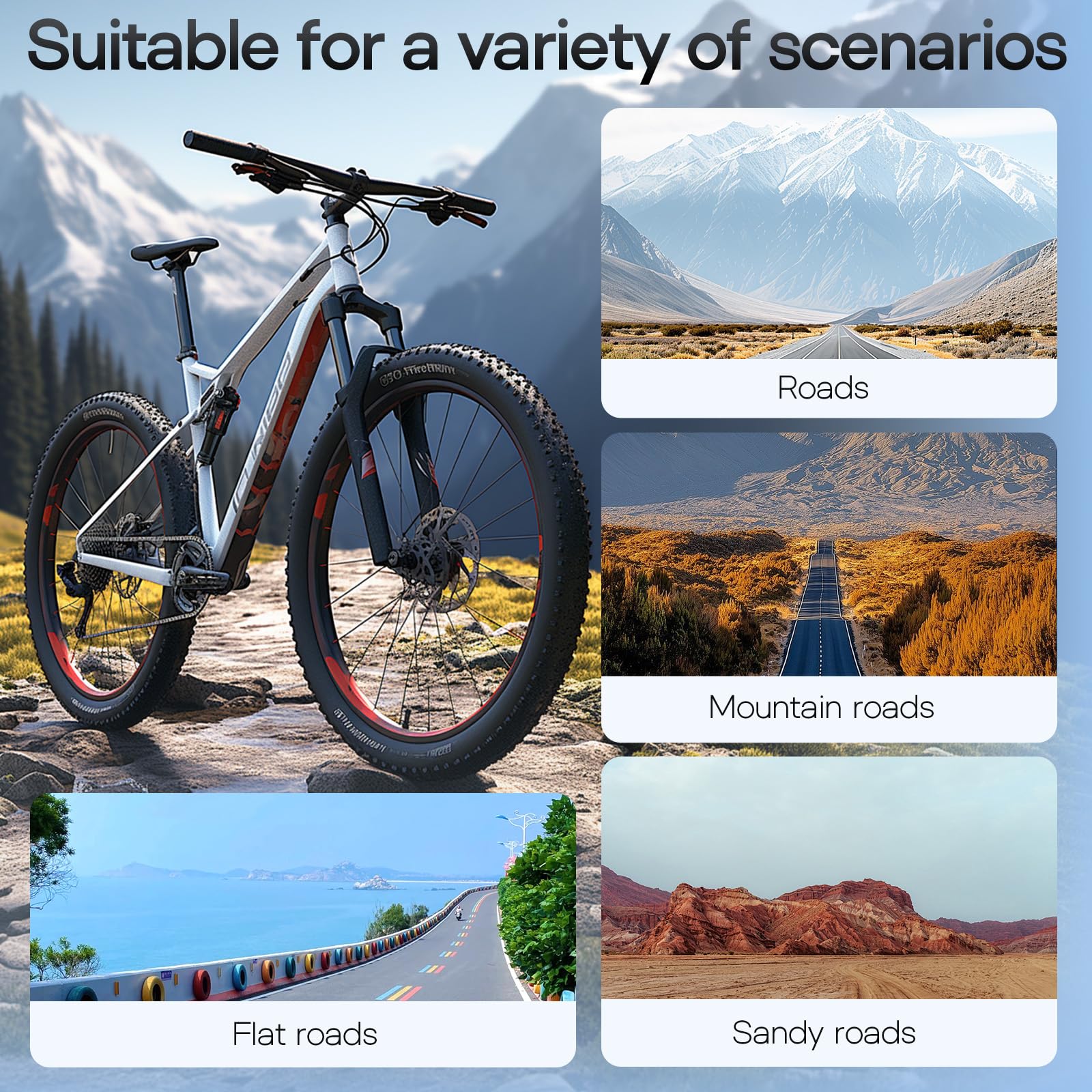 Kit Freni Idraulici per Bici, Set Freni a Disco, eBike Idraulici Bici Anteriore 800mm e Posteriore 1400mm, Doppio Pistone, Pinze in Alluminio, Rotori 160mm per MTB, eBike, BMX, Corsa