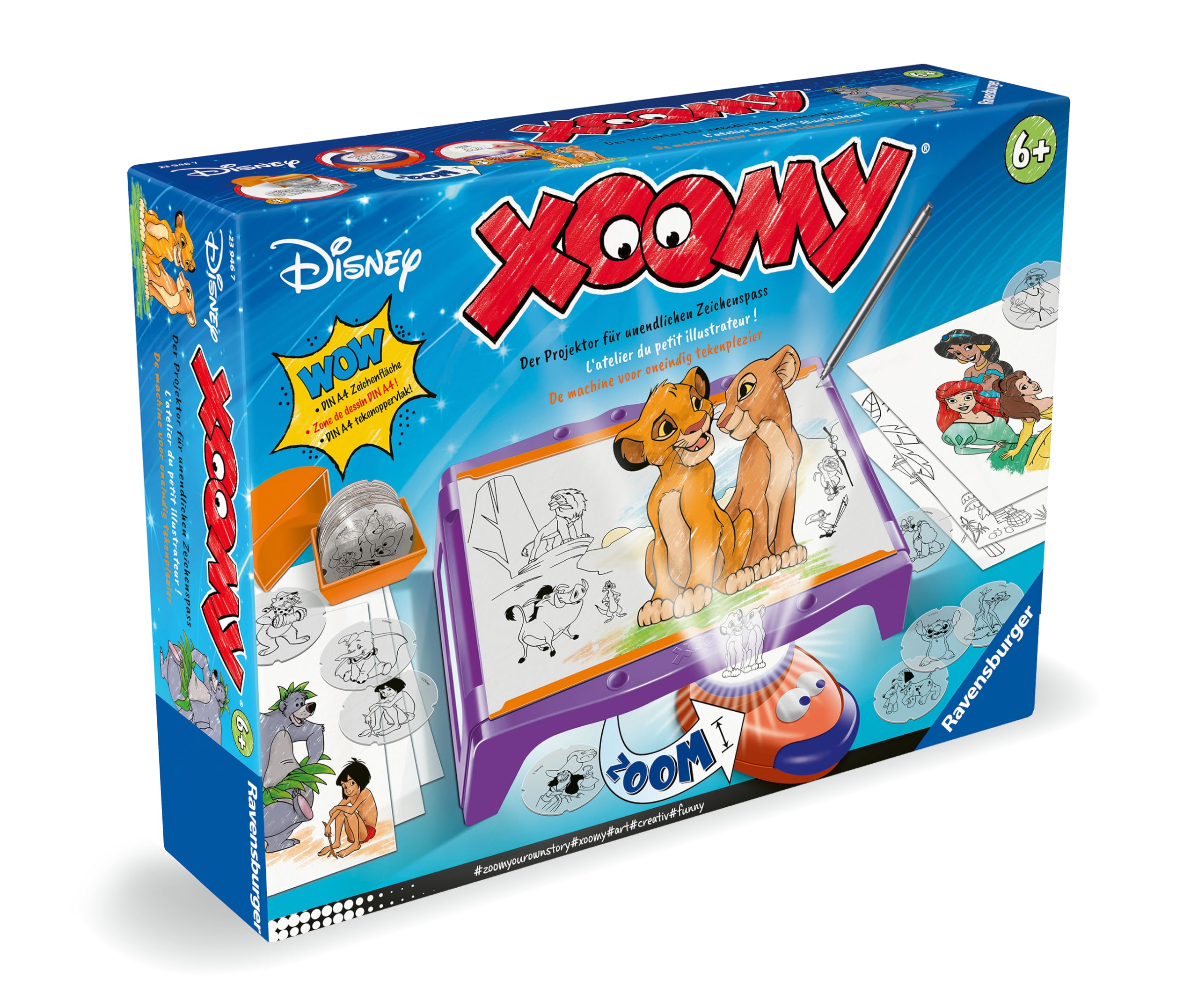 Ravensburger- Xoomy Maxi Disney Classics e Principesse – Imparare, disegnare e dipingere creativi, per Bambini dai 6 Anni in su, Set da Disegno per Divertimento Infinito, 23946