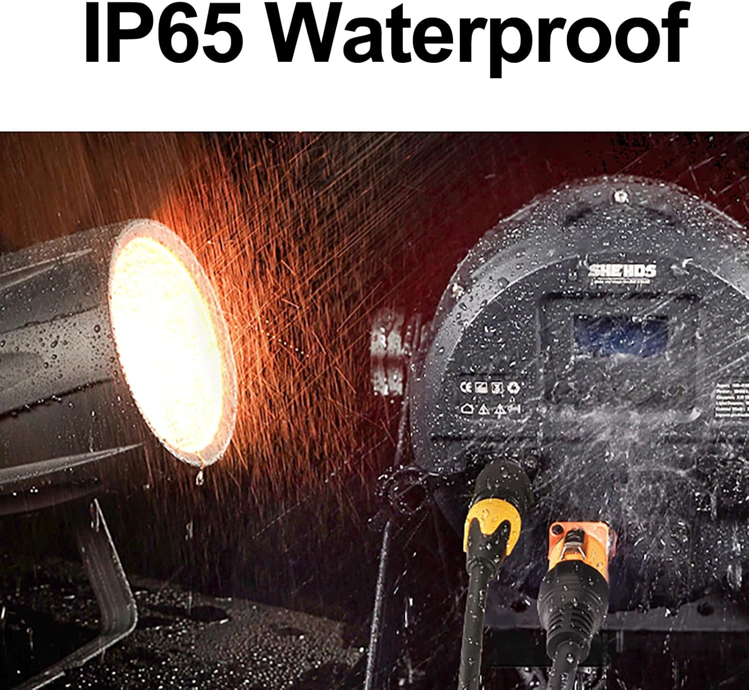 SHEHDS Par Lights IP65 Waterproof Outdoor LED 300W RGBW 4IN1 Stage Wash Lights Zoom(27°-61°)/Wash/Strobe Effect Uplights DMX512 Sound Activated Aluminum Shell DJ Party for Church Theater Club