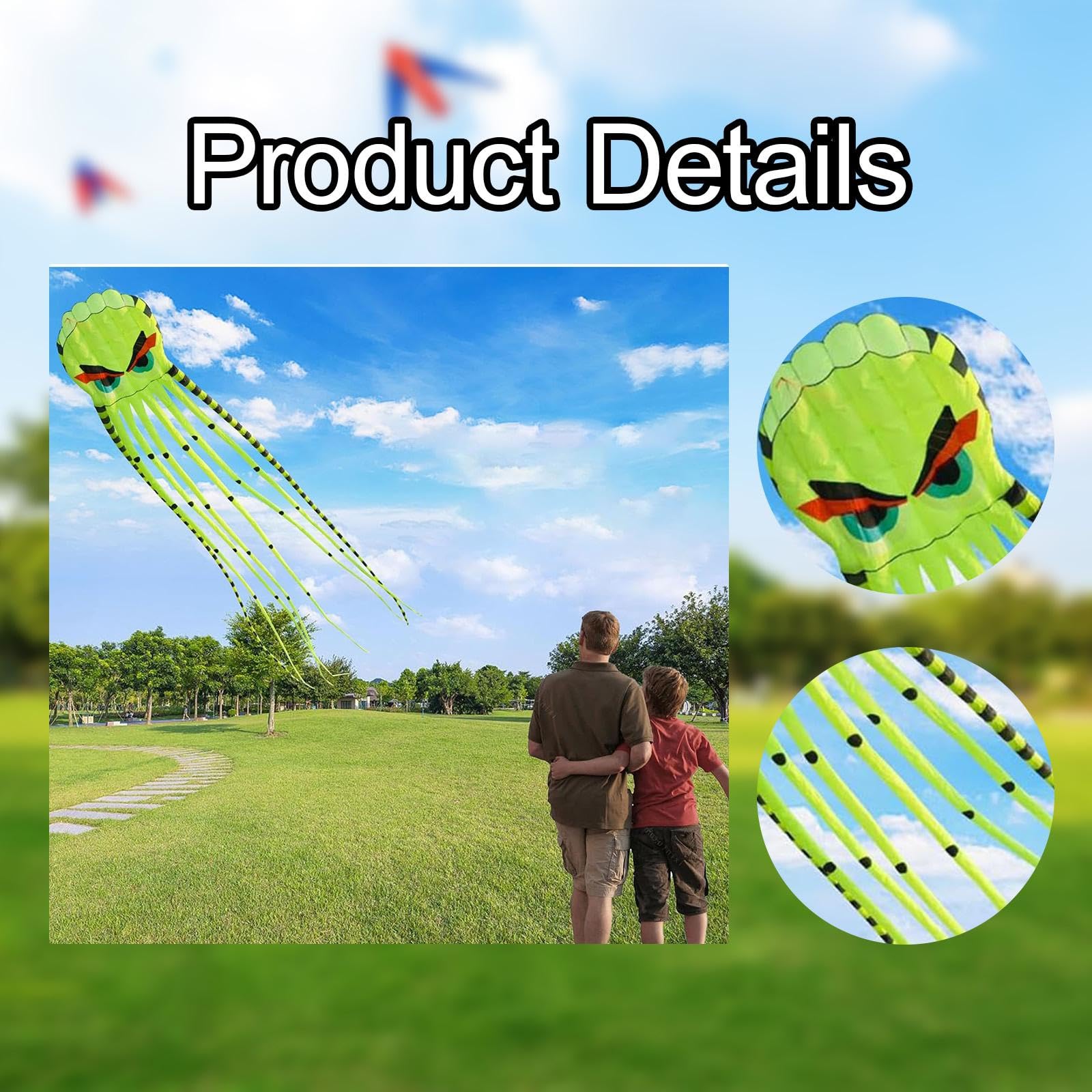 Kite Ideale per Adulti, Volantino di Grandi Dimensioni Adatto alle Avventure di Spiaggia, Verde